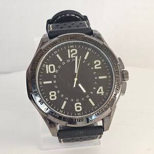 Formula Men's Black Analog Watch Tachymeter Bezel 50mm Case Rubber Band